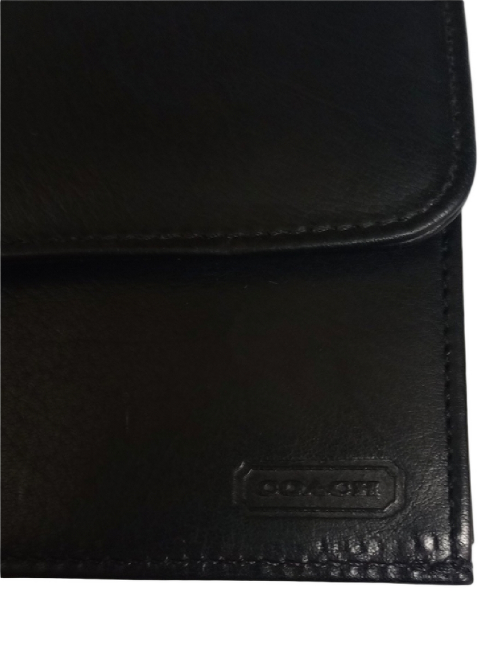 COACH BLACK VINTAGE 1970's GENUINE LEATHER CARD HOLDER SNAP ON MINI WALLET - Picture 5 of 11
